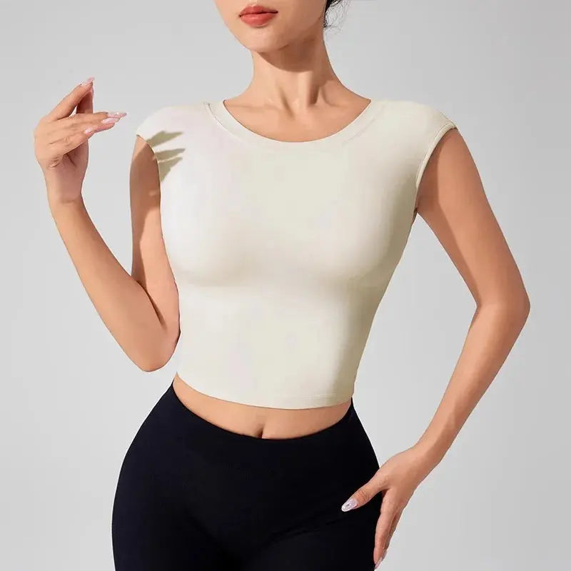 T-shirt de yoga Femme ivoire - ZenFit - Getractive