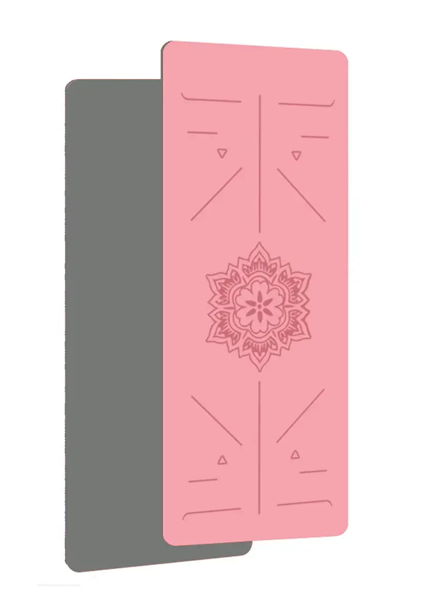 Tapis antidérapant rose avec ligne de guidage ZenGrip pour yoga et pilate