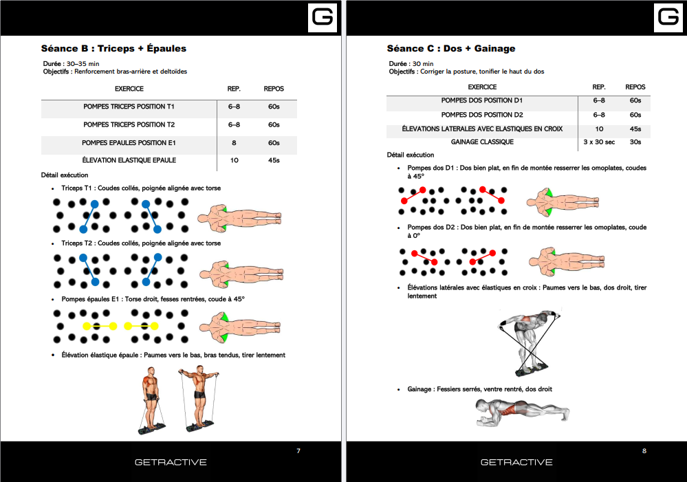 Entrainement optimisé Programme planche à pompes - PowerPush Pro - Getractive