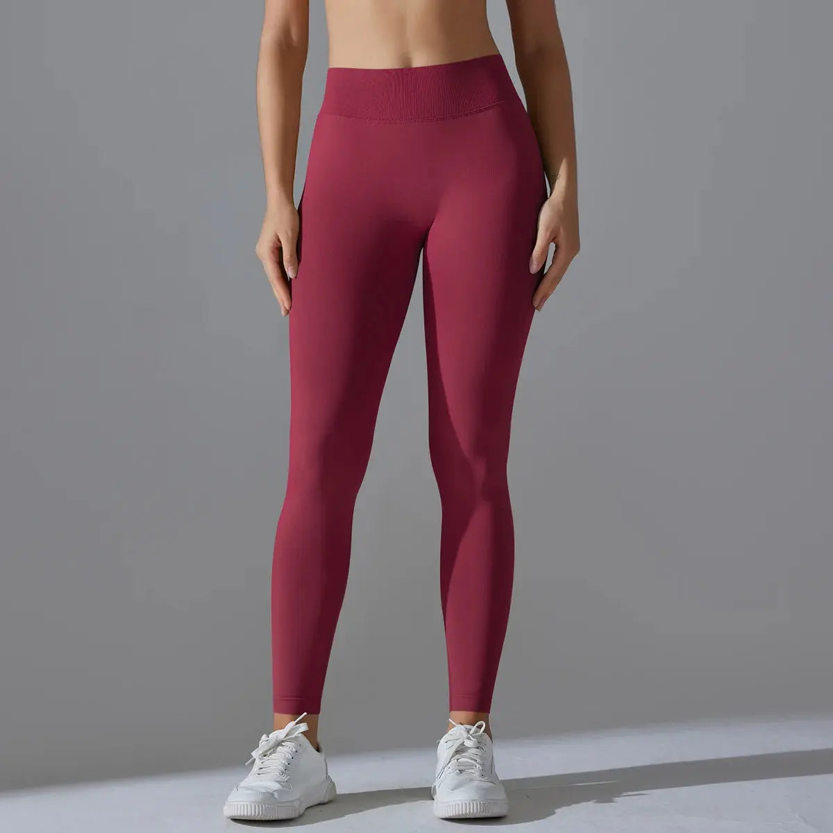 Legging Femme sculptant taille haute rouge - SculptFit - Getractive