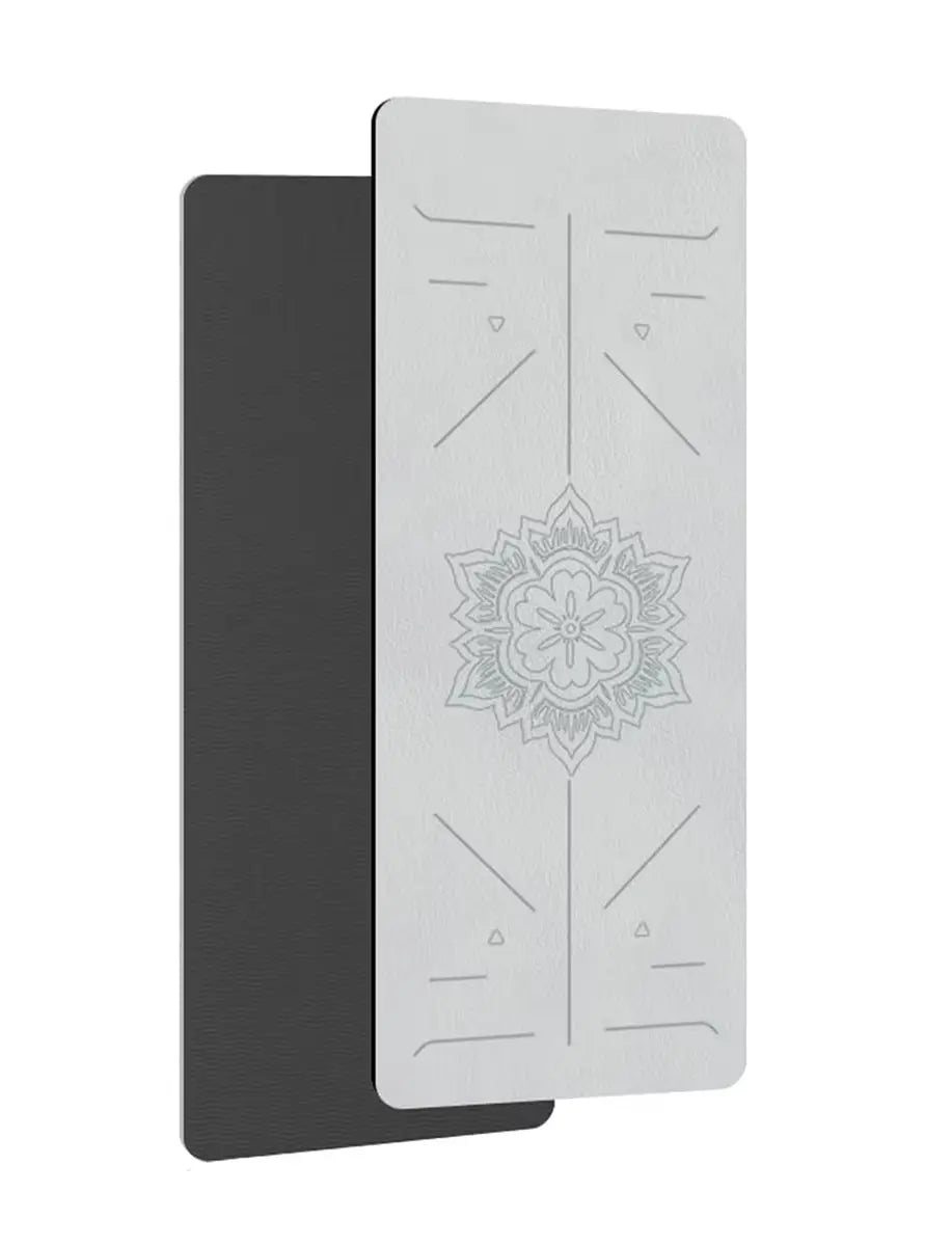 Tapis antidérapant gris avec ligne de guidage ZenGrip pour yoga et pilates